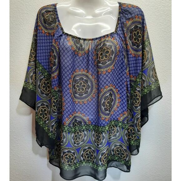 Forever 21 Floral Design Sheer Scarf Top l Size: S/P - Picture 1 of 8